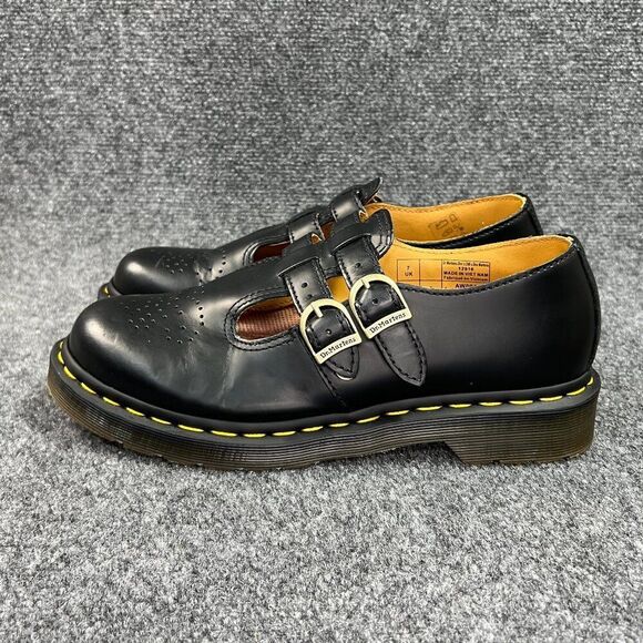 Dr. Martens 8065 Smooth Leather Mary Jane Shoes Women's 9 Black Leather Buckle - Picture 4 of 12